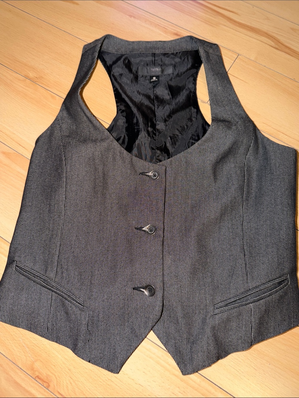 Mossimo Supply Co. Charcoal Pinstripe Women's Vest